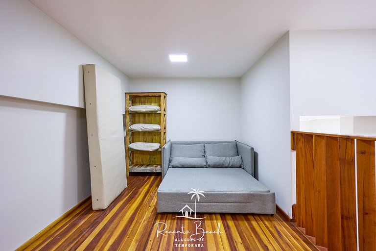 Brisamar apto com quintal, pisc aquecida e sauna