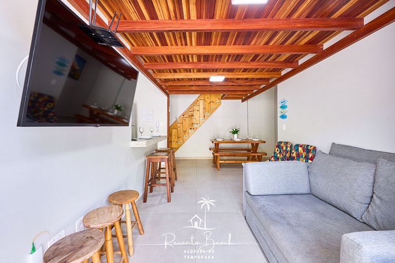Brisamar apto com quintal, pisc aquecida e sauna