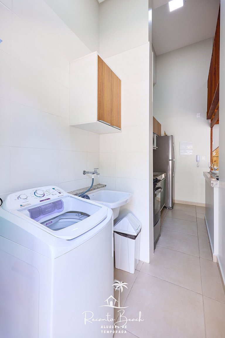 Brisamar apto com quintal, pisc aquecida e sauna